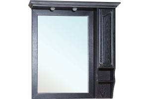 Зеркало-шкаф Bellezza Рим 110 R черное патина серебро