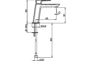 Смеситель для раковины Paini Nove 09CR205ME - 3