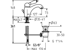 Смеситель для раковины Gattoni Orta бронза (2746/27V0br) - 2