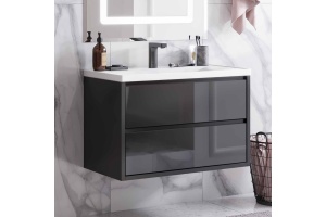 Комплект мебели Aquaton Римини 80 черный глянец - 2