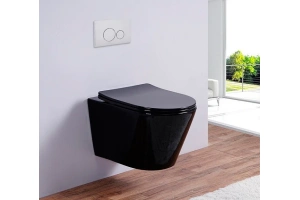Унитаз подвесной Esbano Clavel с сиденьем микролифт, черный глянцевый (ESUPCLAVB) - 2