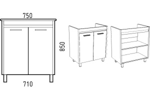 Тумба для комплекта Corozo Лорена 75 лайн - 3
