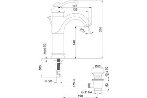 Смеситель Jacob Delafon Fairfax E72091-CP для раковины - 2