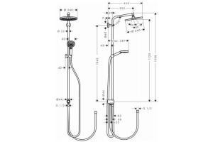 Душевая стойка Hansgrohe Crometta S 240 1jet Showerpipe Rеno 27270000 - 2