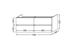 EB2384-J5 Tolbiac Тумба под раковину 120см, 2 ящика, цвет белый лак - 2