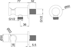 Шланговое подключение Allen Brau Priority 5.31015-31 с держателем для душа, чёрный матовый - 2