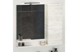 Зеркало-шкаф Comforty Верона 90 дуб белый