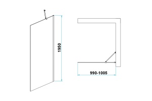 Душевая перегородка RGW Walk In WA-110 100х195 профиль хром стекло прозрачное - 2