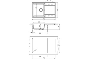 Мойка Flortek Консул 760, черный FG  - 3