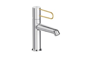 E21028-GLD-CP смеситель для раковины ODEON RIVE GAUCHE с донным клапаном (хром/золото)
