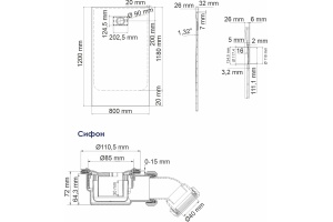 Поддон для душа Wasserkraft Elbe 74T06 120х80 - 2