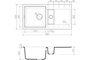 Мойка кухонная Omoikiri Sakaime 86-2-DC темный шоколад - 3