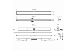 Душевой лоток Berges B1 Keramik 60 бронза - 2