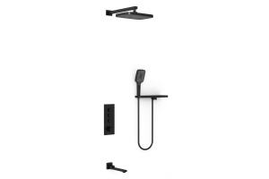 Душевой комплект Vincea с термостатом черный матовый