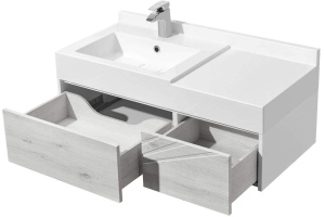 Тумба под раковину Aquaton Сакура 100 белый-светлое дерево