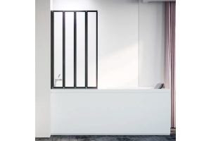 Шторка на ванну Veconi Palau PL-74BL 90 см, профиль черный