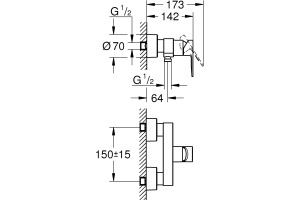 Смеситель Grohe Lineare New 33865DC1 для душа - 2