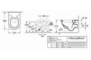 Подвесной унитаз Villeroy & Boch Subway 2.0 (5600 50 R1) - 3