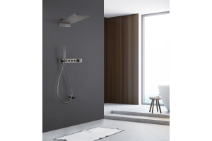 Душевой комплект Abber Rund с термостатом сталь матовый - 2