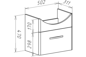 Тумба для комплекта Bellezza Анкона 55 - 3