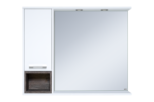 Зеркало Misty Фетта 100 L c подсветкой, белое