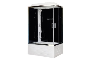 Душевая кабина Royal Bath BP 120х80 L профиль хром стекло прозрачное задняя стенка черная