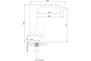 Смеситель Orange Steel для кухонной мойки, никель - 2