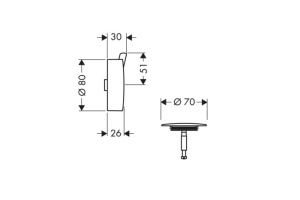 HANSGROHE(Flexaplus S) Наружная часть слива/перелива для ванны, хром, шт - 3