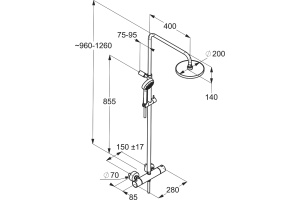 Душевая стойка Kludi Logo с термостатом 6809505-00 - 3