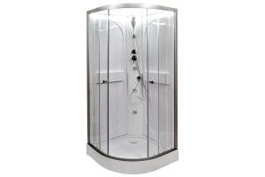 Душевая кабина Deto L 90х90 с гидромассажем, хром (L609NLED+GM)