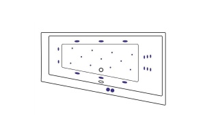 Акриловая ванна Excellent Sfera 170х100 правая белая золото с гидромассажем - 2
