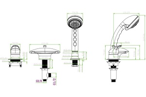Смеситель Boheme Venturo 389 напольный, для ванны с душем - 2