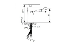 Смеситель для биде  KAISER Star (02088) - 2