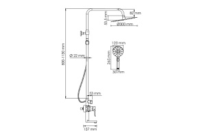 Душевая система WasserKraft 30 хром - 3