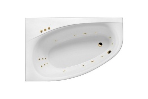 Акриловая ванна Excellent Kameleon 170x110 белая золото левая с гидромассажем