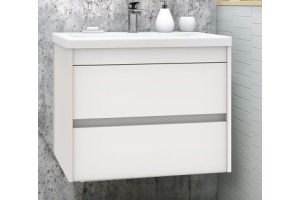 FAMILY База под раковину подвесная с двумя выкатными ящиками, Bianco Lucido, 750x480x550, Family-750-2C-SO-BL - 2