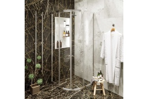 Душевой уголок Agger A01 A01-100TCR/G 100х100, прозрачное стекло