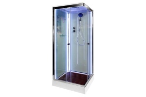 Душевая кабина Deto K 100х100 с подсветкой, хром (K401SLED)