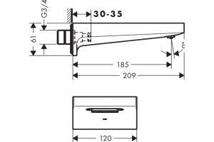 Излив Hansgrohe Metropol 32543000 для ванны - 2