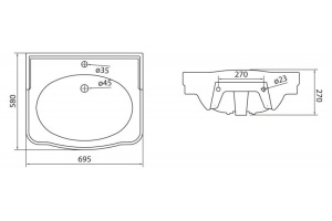 Подвесная раковина Belbagno Boheme BB115L - 3