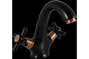 Смеситель для раковины Rav Slezak Morava retro черный матовый - бронза