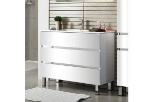 Тумба с раковиной Sanvit Кубэ-3 80 белый глянец