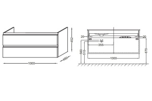 Тумба под раковину Jacob Delafon Vox 100 см (EB2026-RA-G1C) - 2