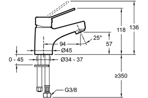 Смеситель Jacob Delafon Eo E24158RU-CP для раковины - 3