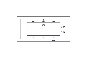 Акриловая ванна Whitecross Savia Duo 170х80 белая золото с гидромассажем - 2