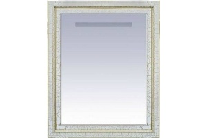 Зеркало Misty Fresko 74х94 белое с золотом
