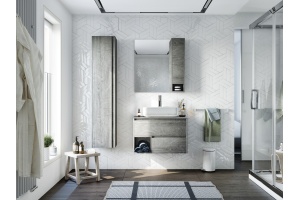 Комплект Мебель для ванной STWORKI Карлстад 75 дуб рошелье со смесителем - 2