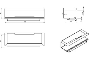 Полка Black&White Swan SN-2351 со стеклоочистителем - 3
