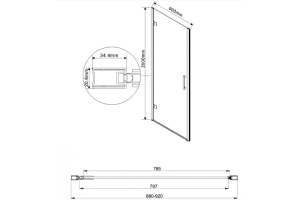 Стекло для душевой перегородки Vincea Flex тонированное - 2