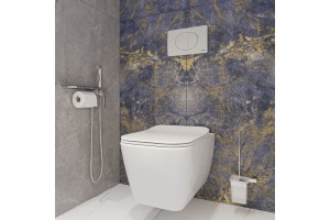 Комплект Унитаз подвесной STWORKI Монтре SETK3204-2616 безободковый, с микролифтом + Система инсталляции для унитазов STWORKI 510162 с кнопкой смыва 230824 белой - 2